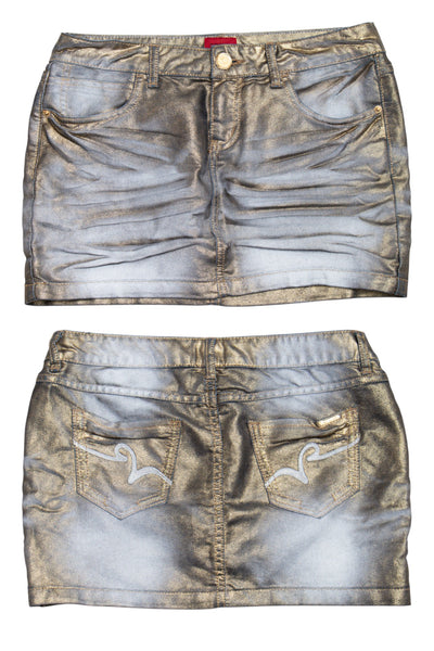 #198 Vero Moda Mini Skirt Gold | c. 199 | Size 8