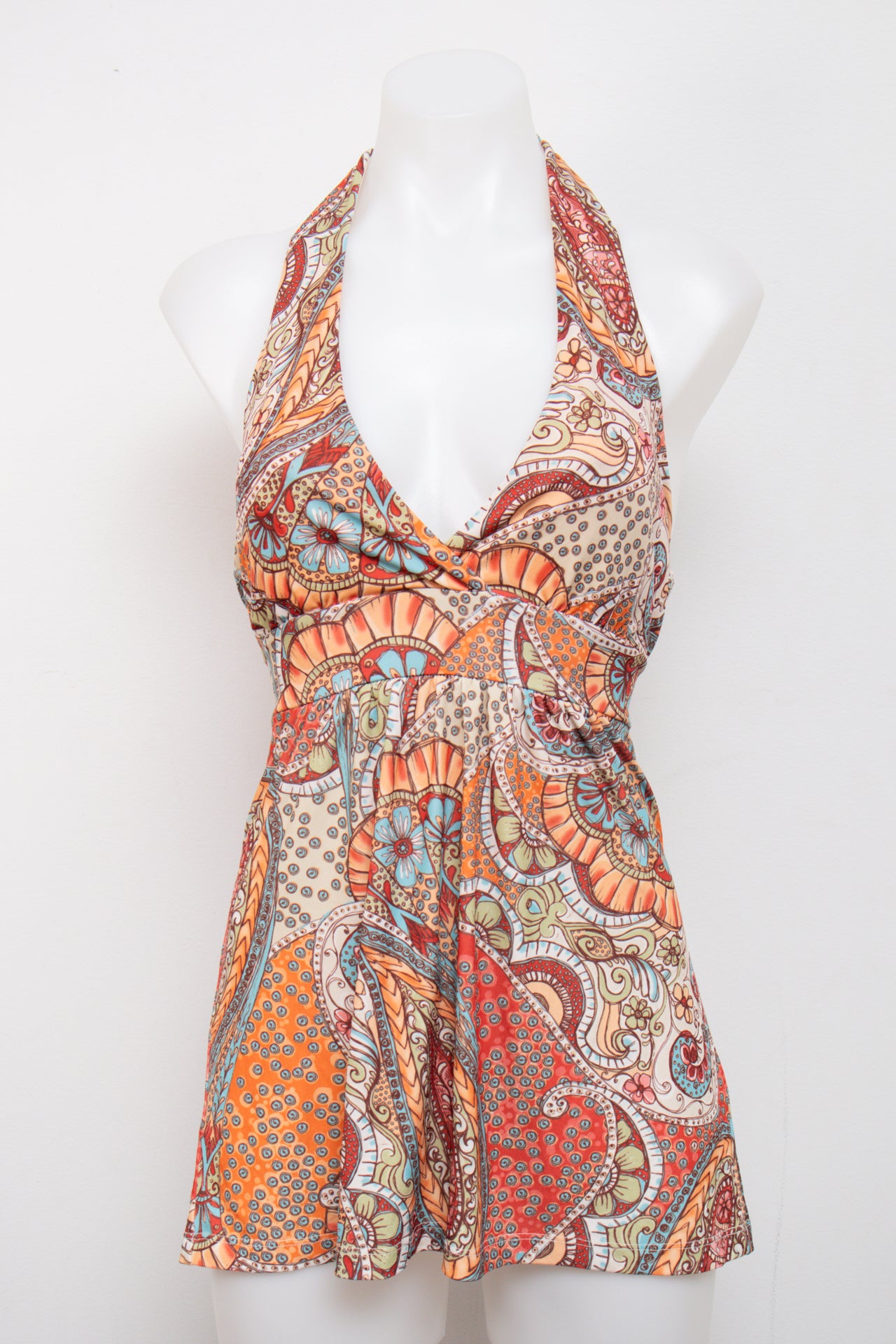 #112 6 Degrees Halter Top Orange | c. 206 | Size 8