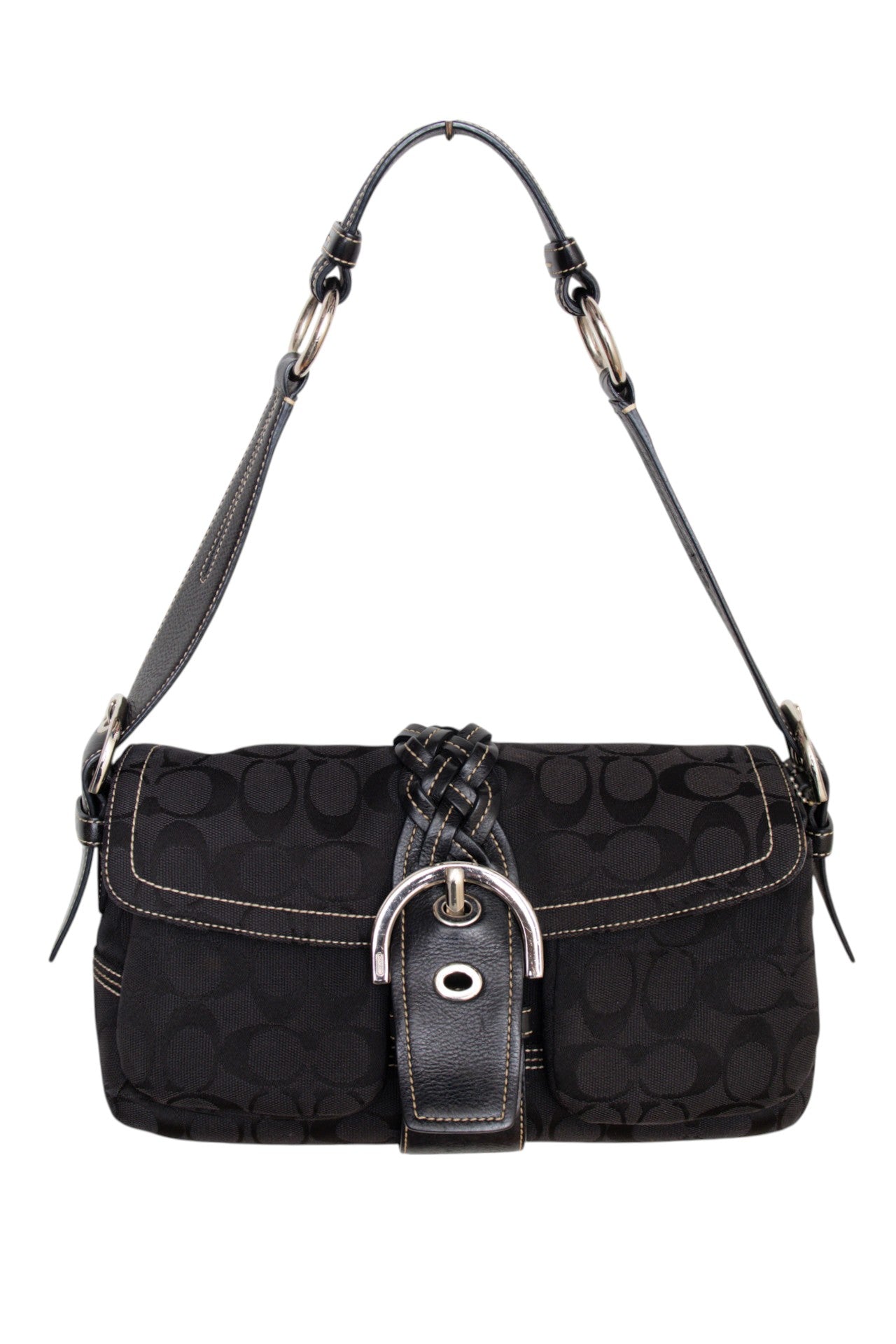 #211 Coach Shoulder Bag Black | c. 194 | Size