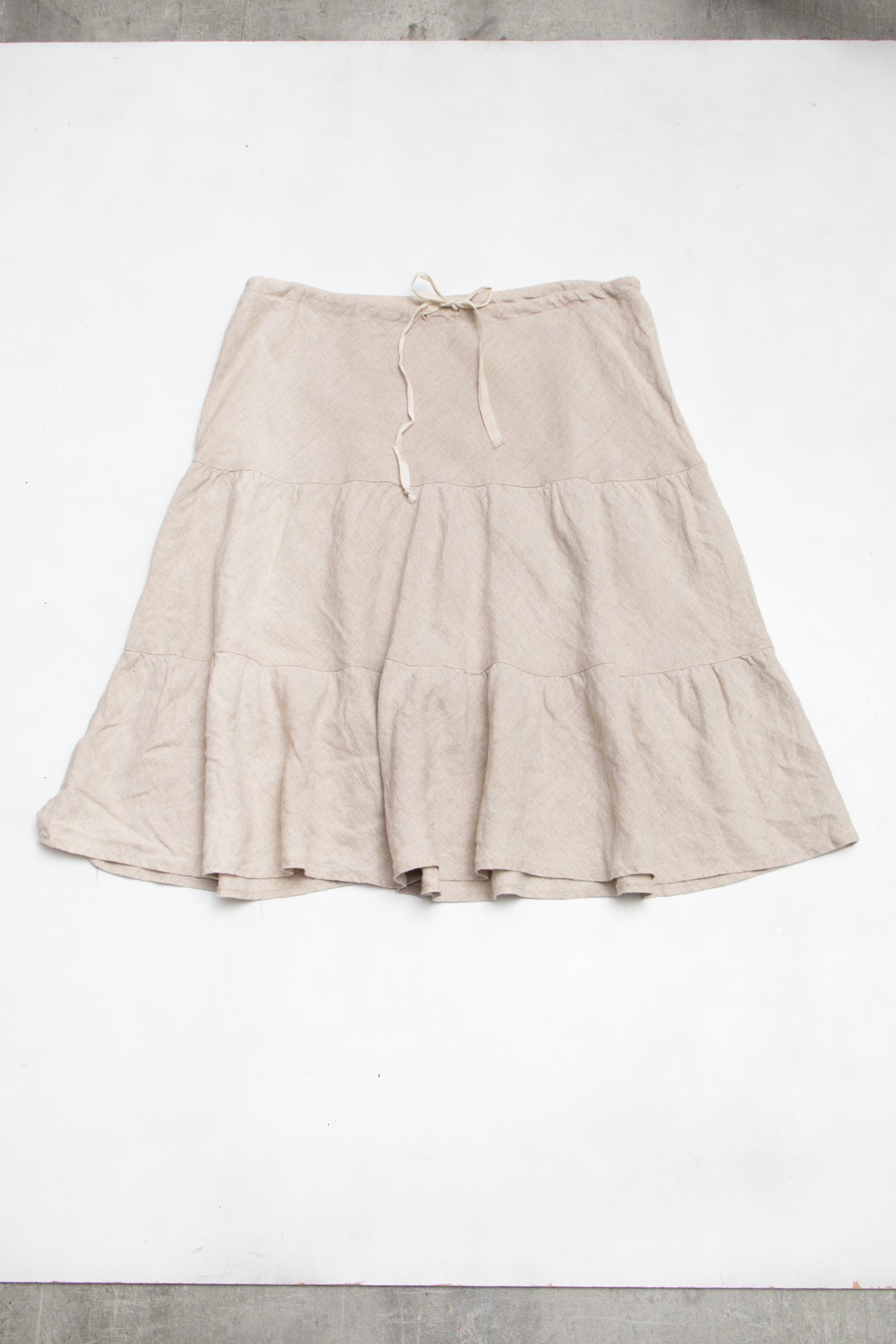 #113 Allen Allen LinenSkirt Beige | c. 193 | Size 10