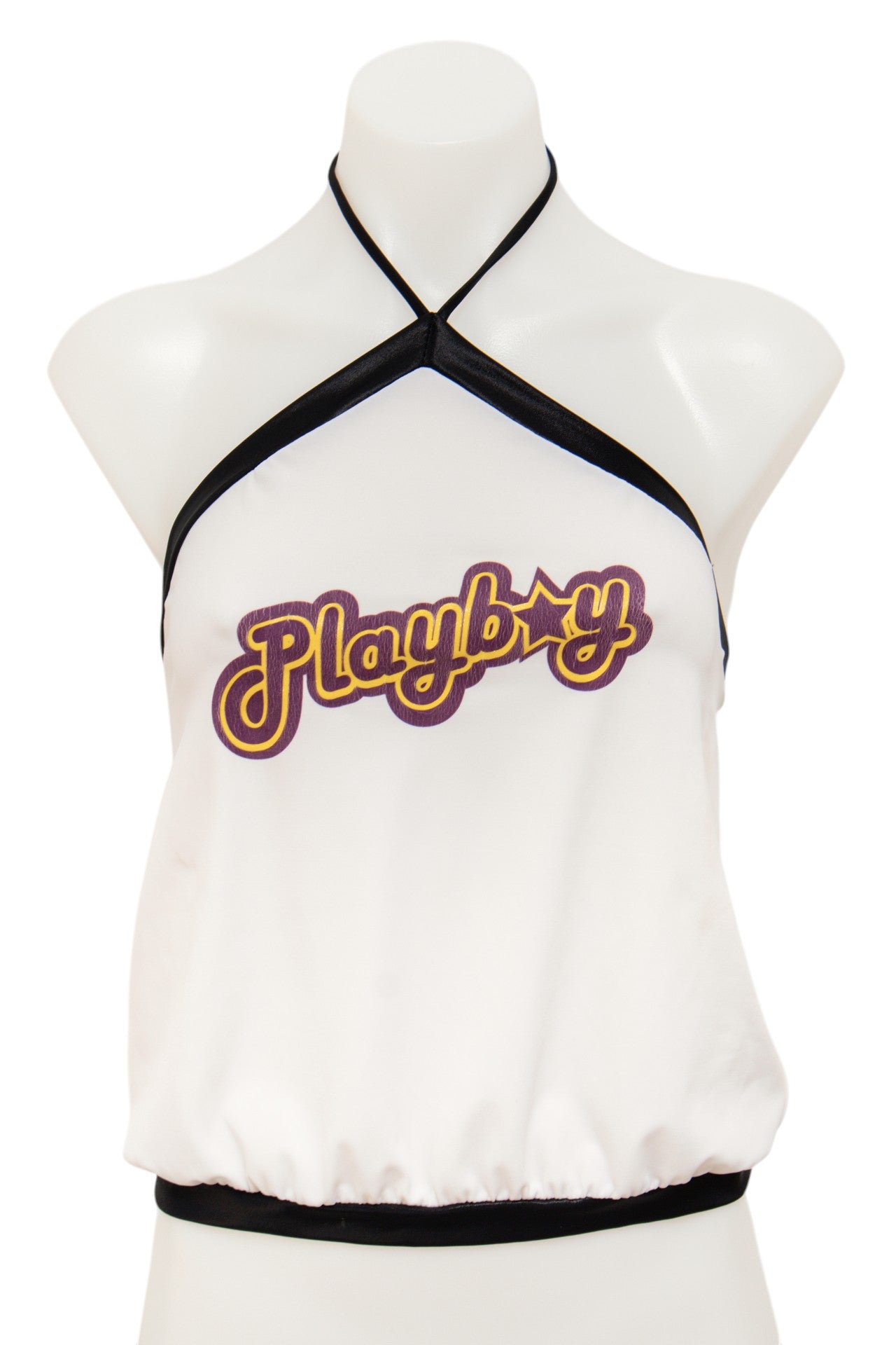#17 Playboy Swim Halter Top White | c. 185 | Size 10