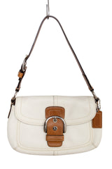 #159 Coach Leather Flat Soho Bag White | c. 187