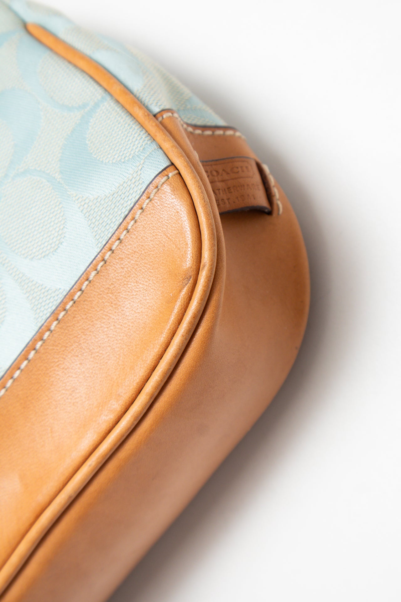 #165 Coach Shoulder Bag Blue | c. 187 | Size