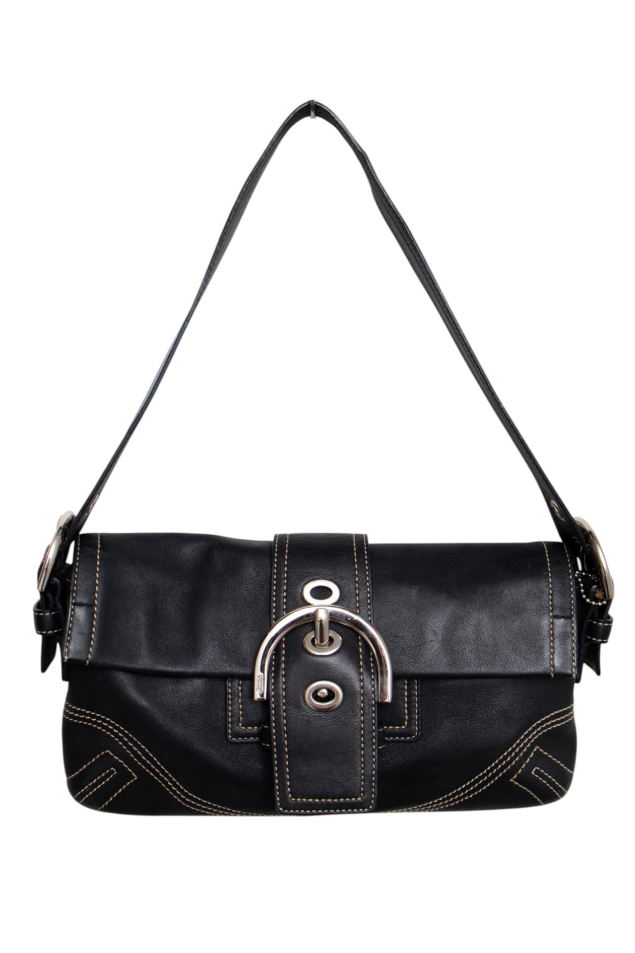 #136 Coach Shoulder Bag Black | c. | Size