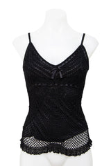#175 Love Nature Crochet Cami Black | c. 212 | Size 10
