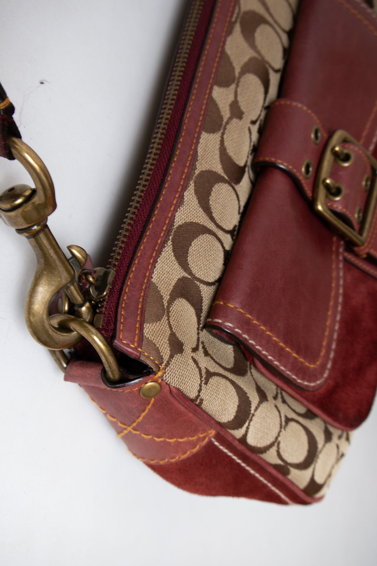 #212 Coach Shoulder Bag Brown | c. | Size