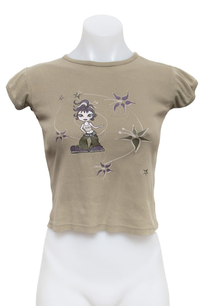 #74 C.d.f. Caphore Style T-shirt Beige | c. 193 | Size 4/6