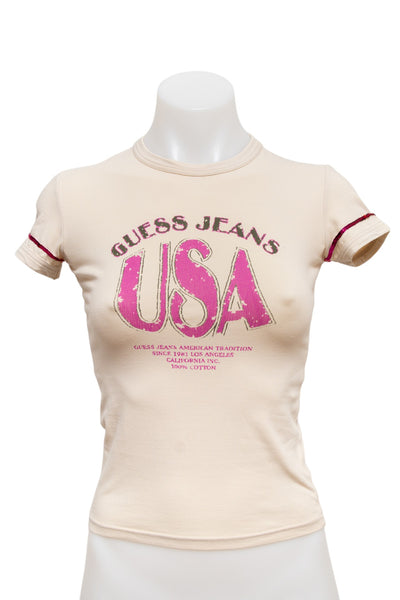 #18 Guess T-shirt Beige | c. 186 | Size 8