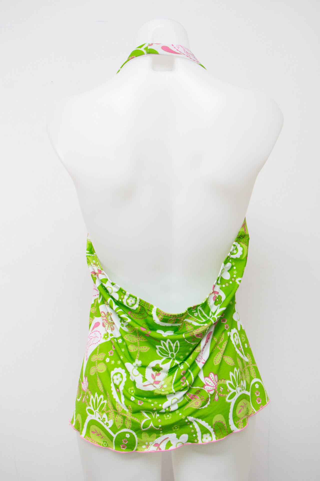 #008 Tangents Halter Top Green | c. 201 | Size 12