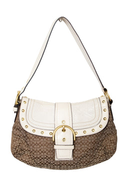 #182 Coach Studded Flat Soho Bag Brown | c. 188