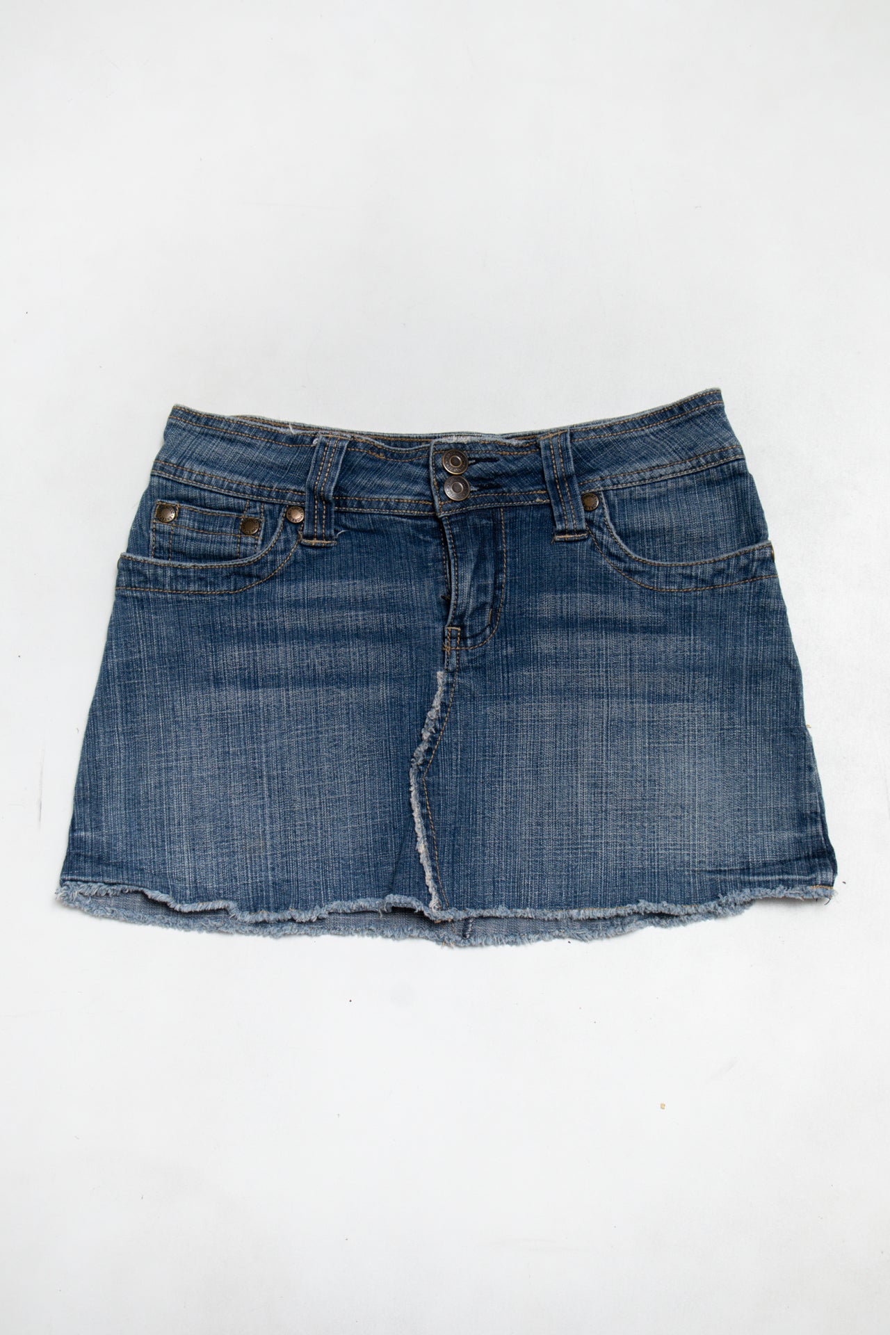 #153 Hydraulic Denim Mini Skirt Blue | c. 190 | Size 6
