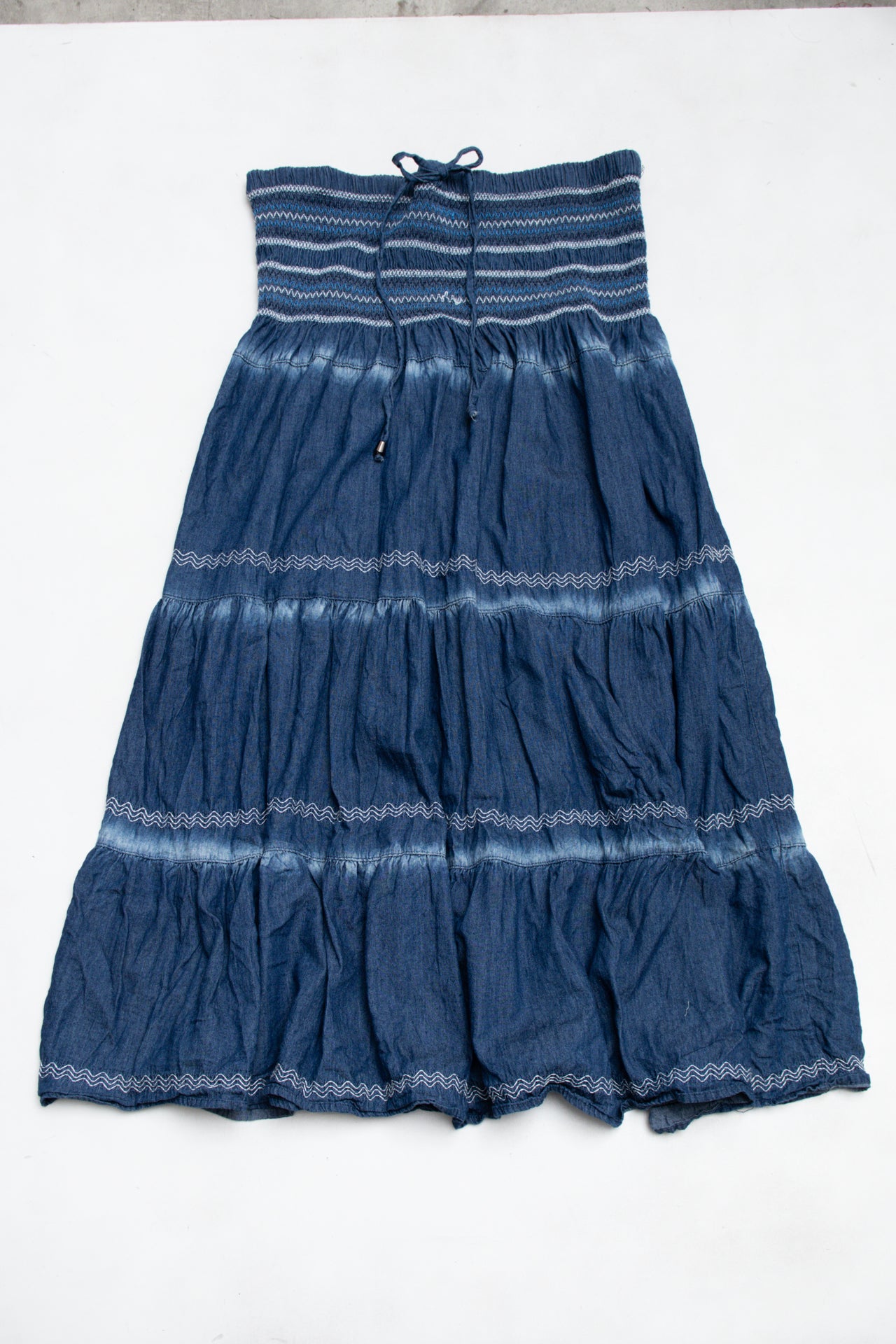 #141 Indigo & Lace Skirt Blue | c. 193 | Size 10/12
