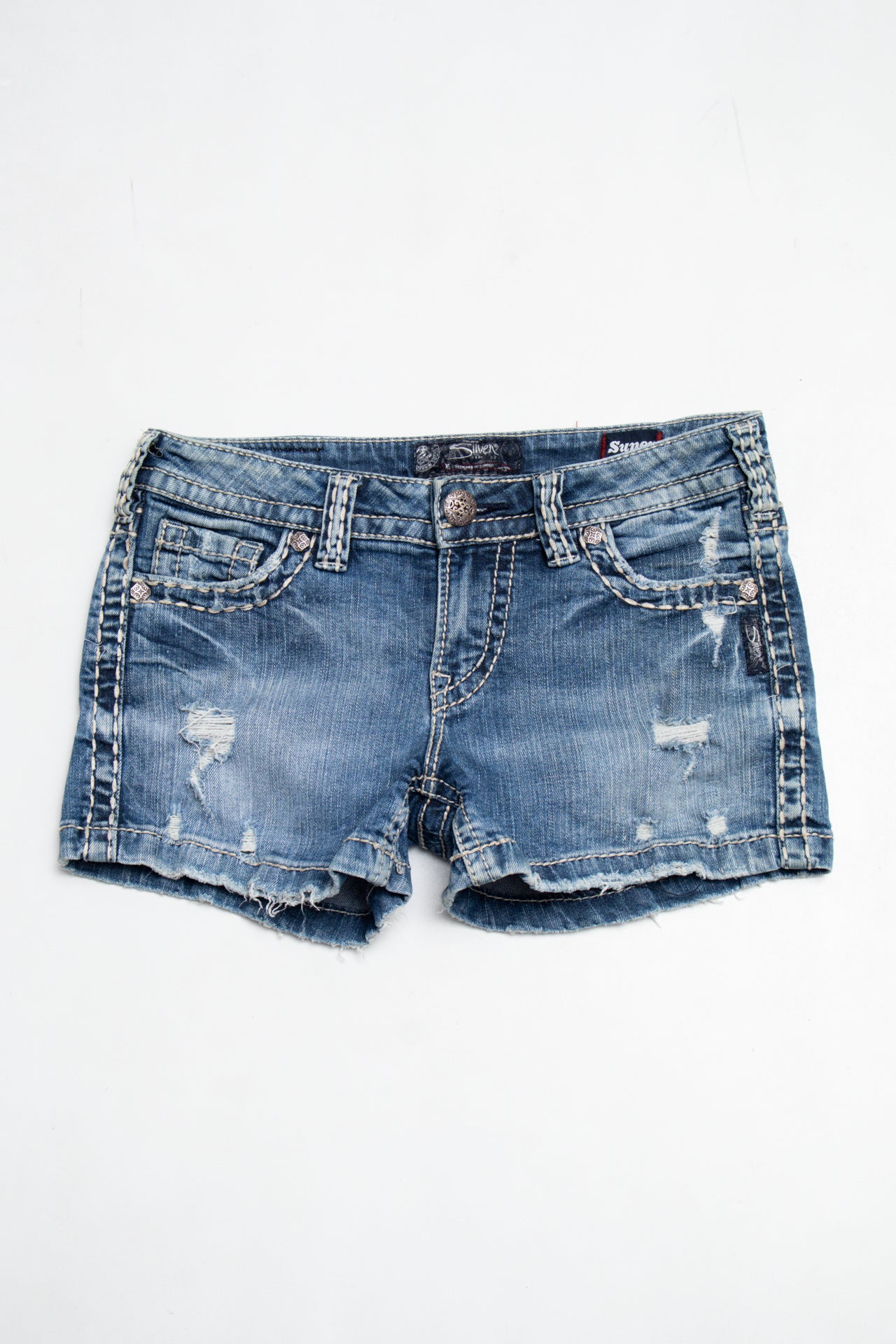 #113 Silver Jeans Co. Booty Short Blue | c. 210 | Size 6