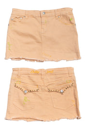 #128 Bebina Jeans Mini Skirt Beige | c. 196 | Size 8