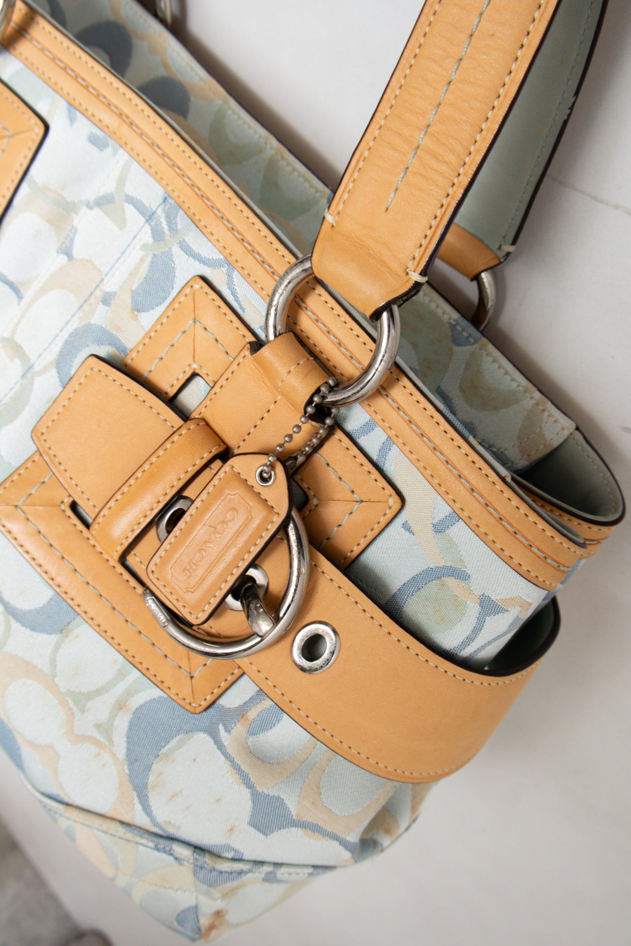 #145 Coach Shoulder Bag Blue | c. 184 | Size
