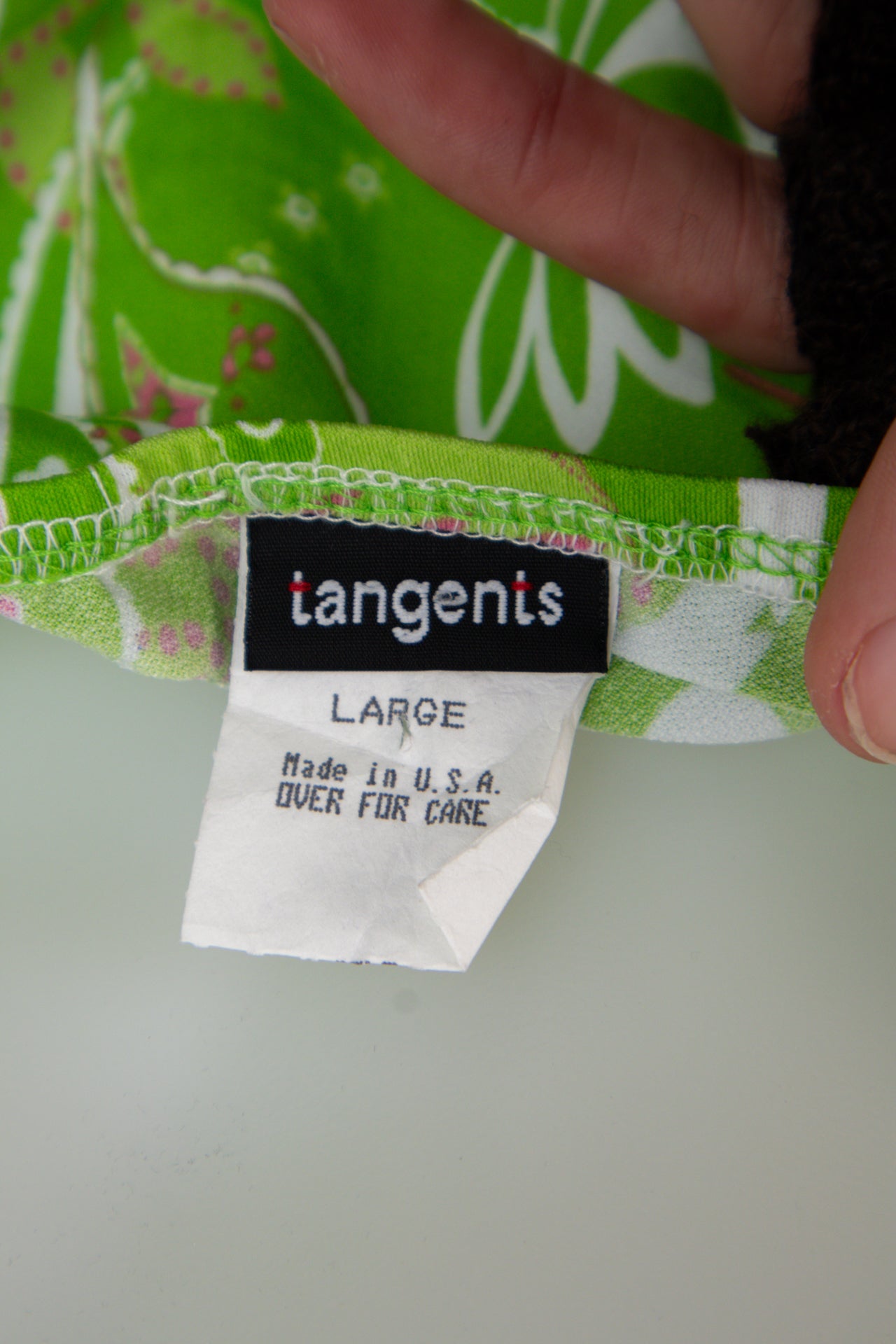 #008 Tangents Halter Top Green | c. 201 | Size 12