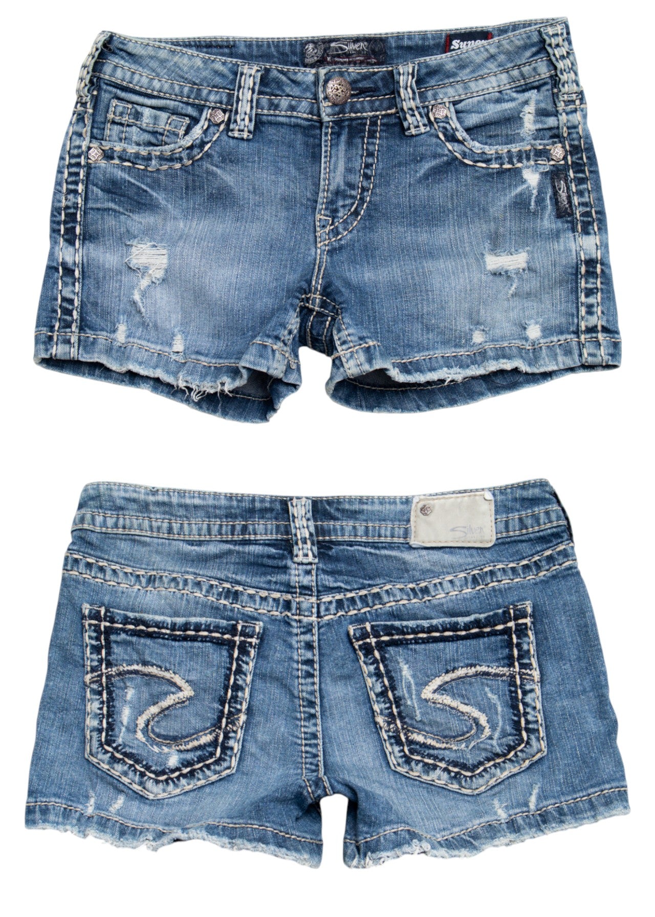 #113 Silver Jeans Co. Booty Short Blue | c. 210 | Size 6