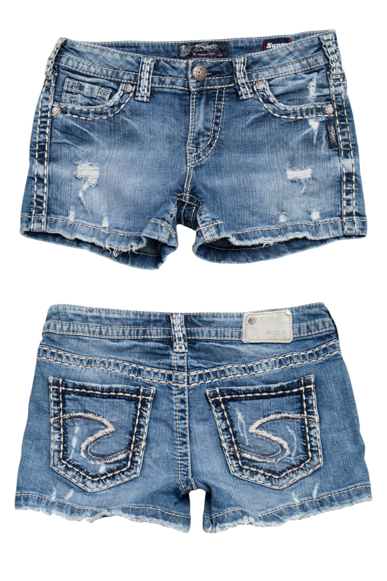 #113 Silver Jeans Co. Booty Short Blue | c. 210 | Size 6