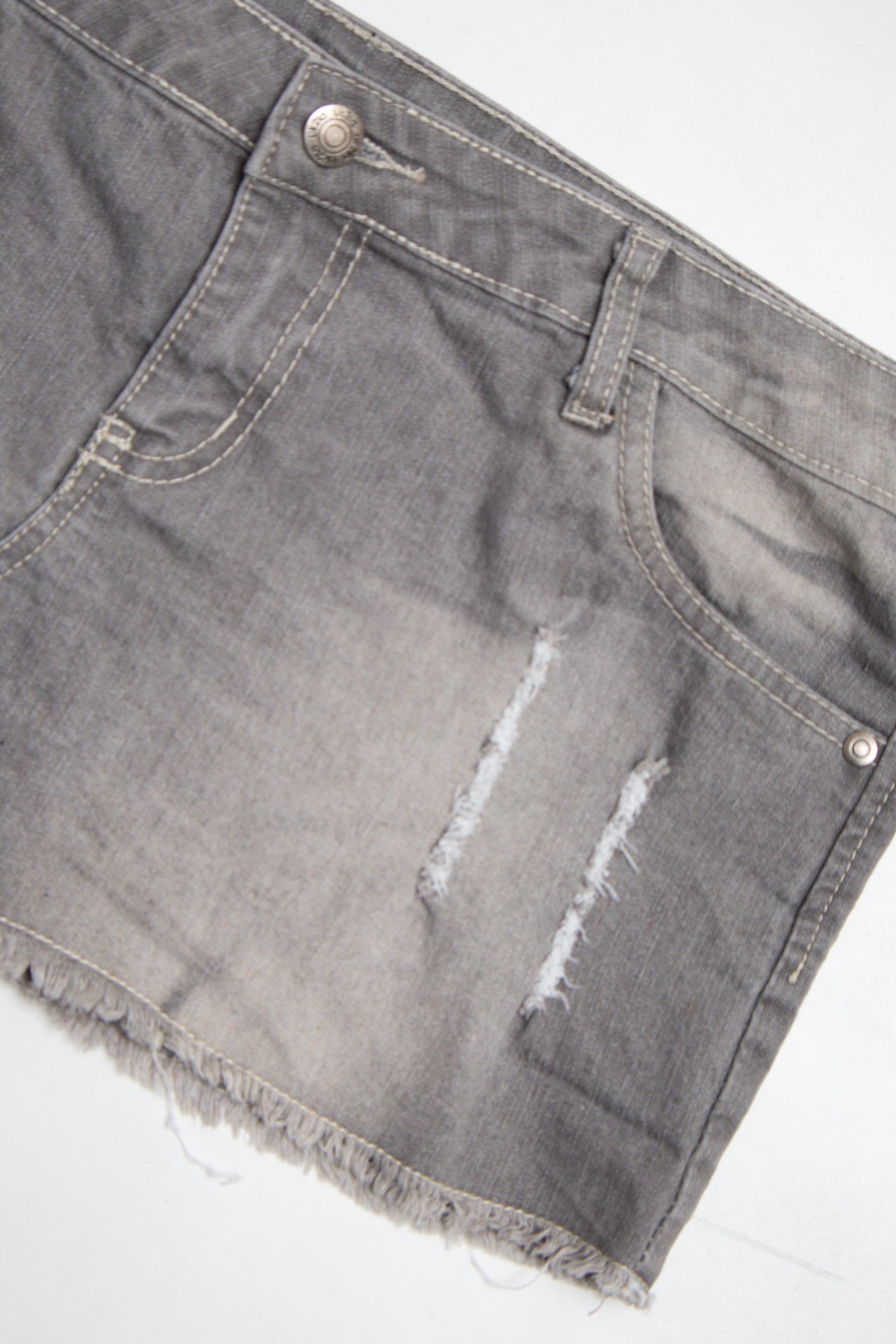#148 Uk2la Denim Mini Skirt Gray | c. 200 | Size 12