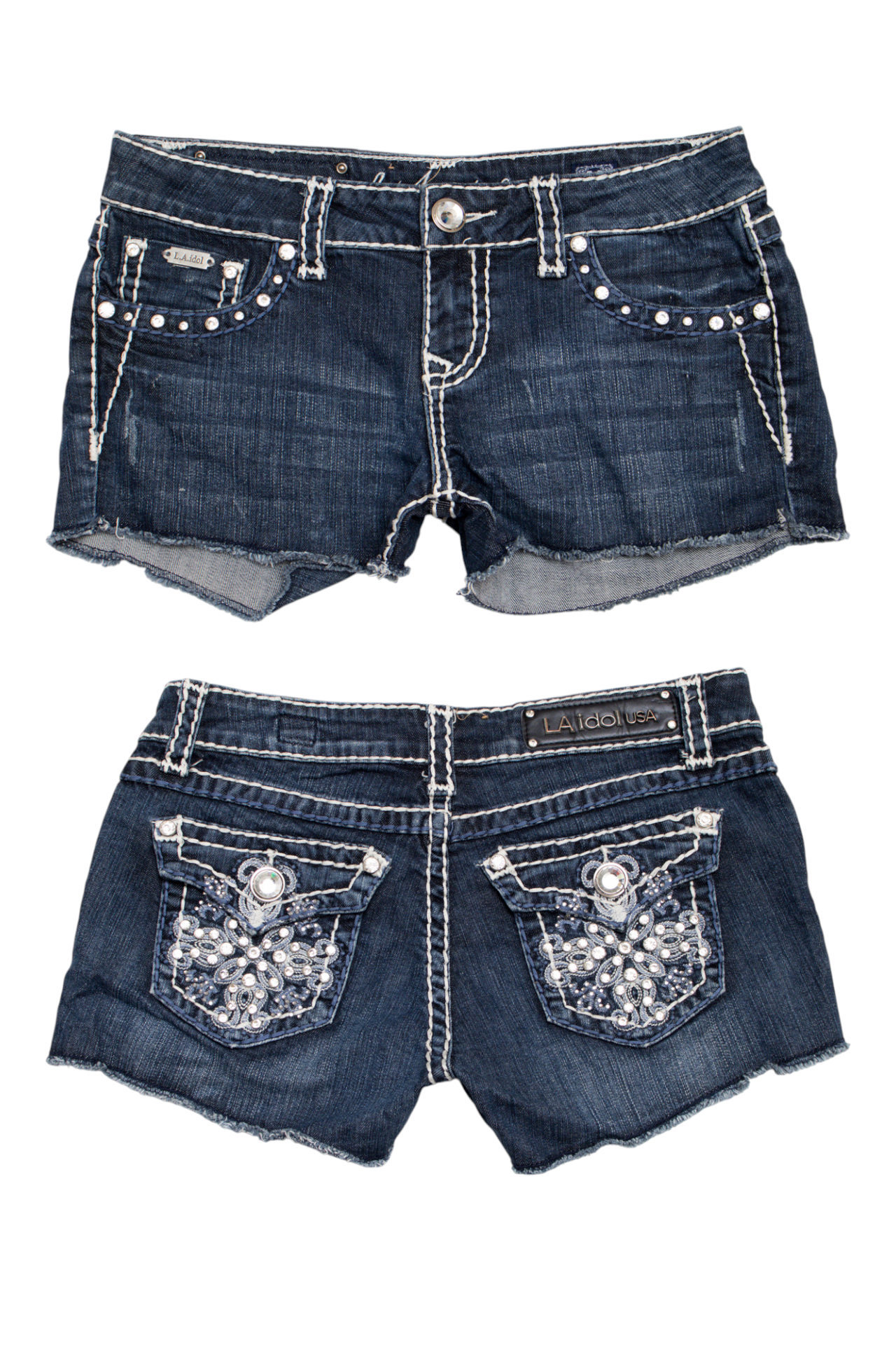 #059 La Idol Usa Denim Shorts Blue | c. 204 | Size 8