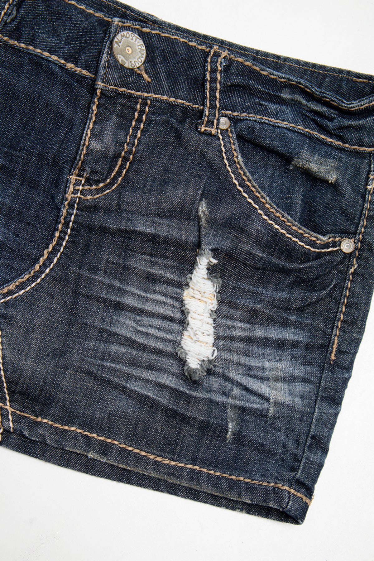 #074 Almost Famous Mini Skirt Blue | c. 204 | Size 8