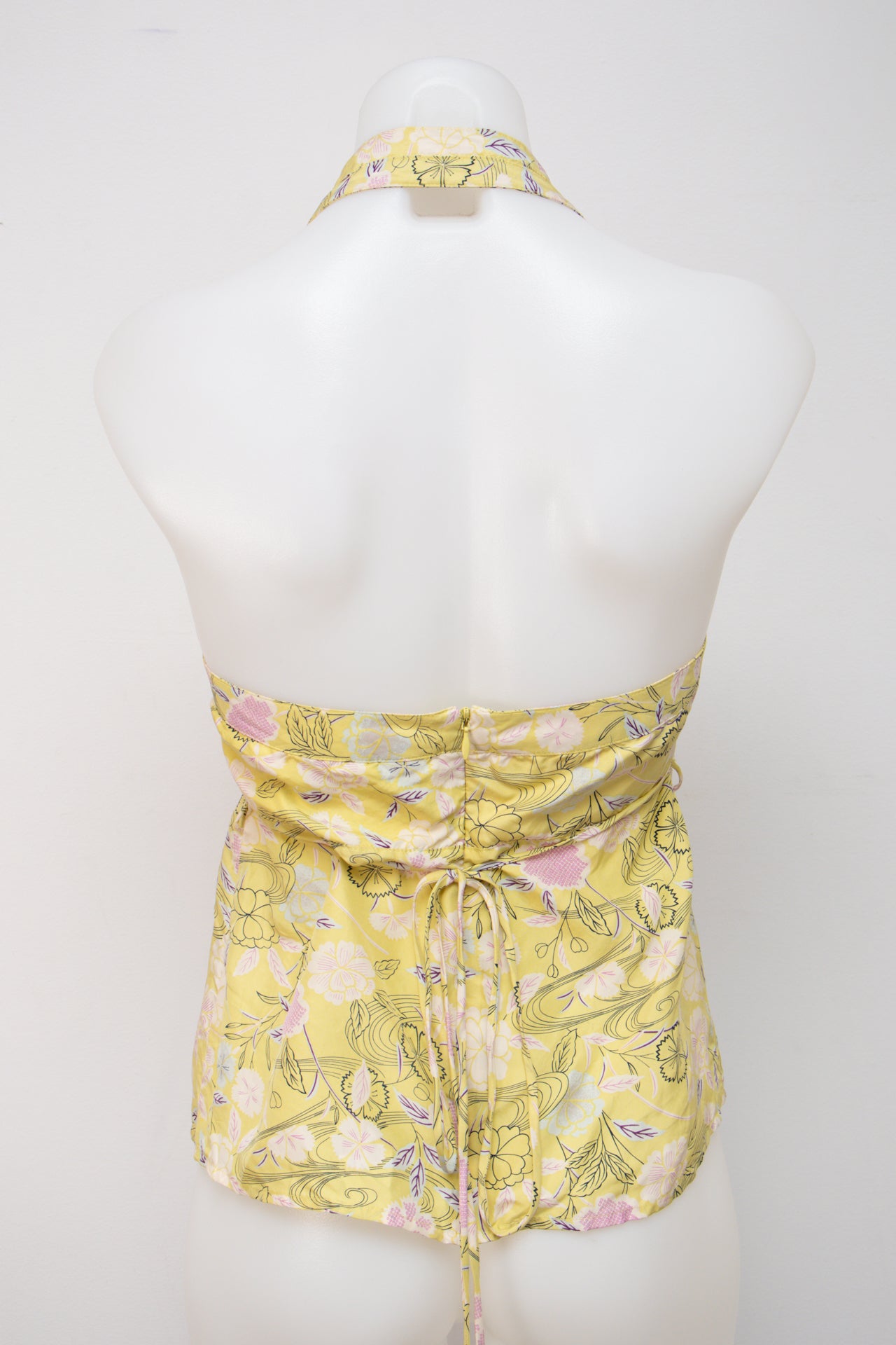 #042 Silk Halter Top Yellow | c. 199 | Size 8