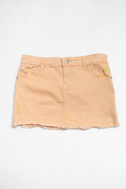 #128 Bebina Jeans Mini Skirt Beige | c. 196 | Size 8