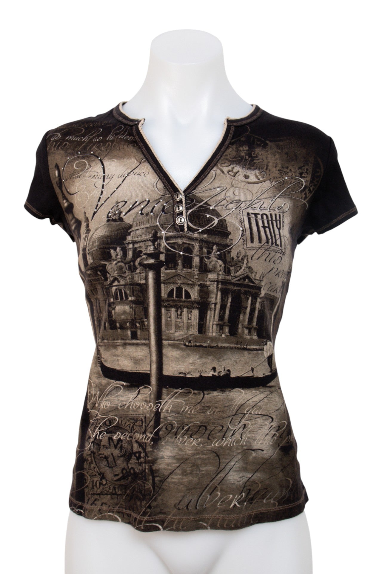 #077 Blue Canyon Petite T-shirt Brown | c. | Size 8