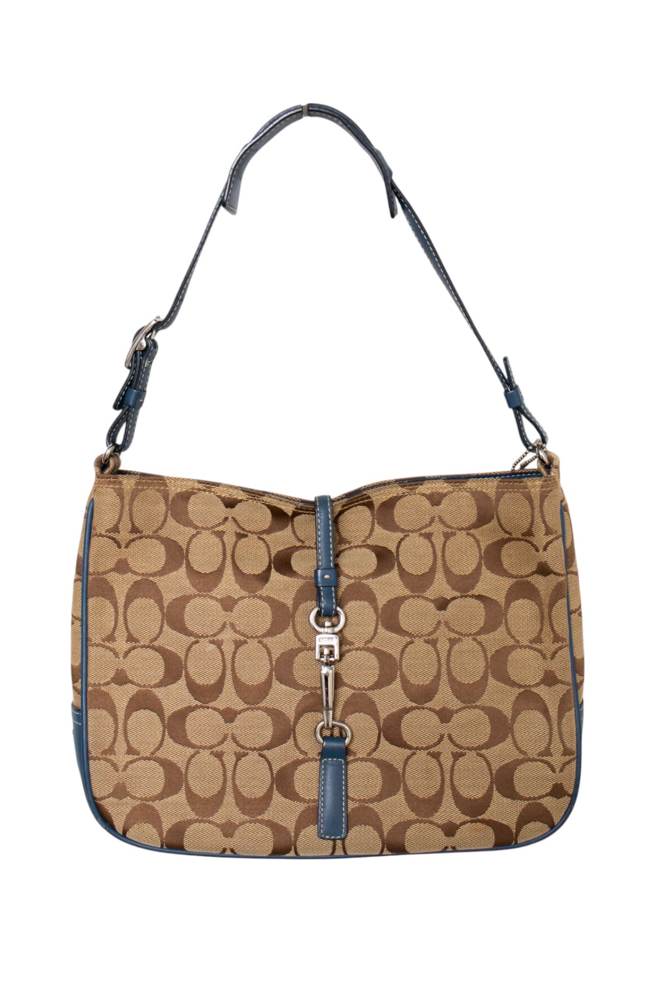 #181 Coach Clasped Bag Brown/Blue | c. 188