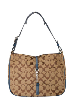 #181 Coach Clasped Bag Brown/Blue | c. 188