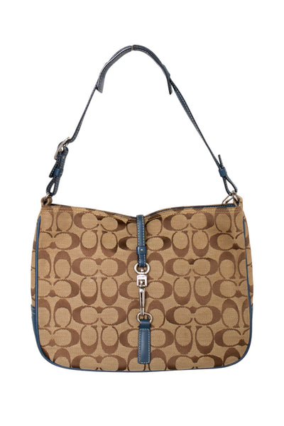 #181 Coach Clasped Bag Brown/Blue | c. 188