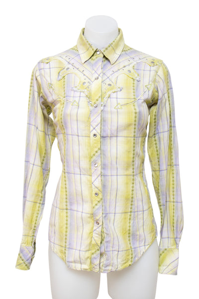 #060 Ariat Long Sleeve Yellow | c. 209 | Size 8