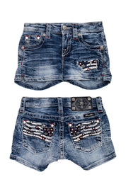 #072 Miss Me Booty Short Blue | c. 213 | Size 4