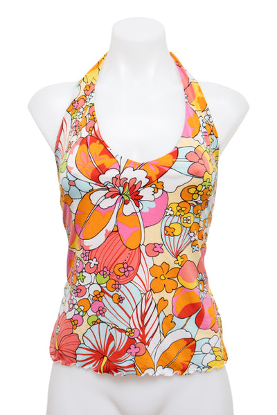 #018 Suzy Shier Halter Top Orange | c. 203 | Size 10