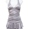 #093 Taboo Halter Top Silver | c. 202 | Size 6