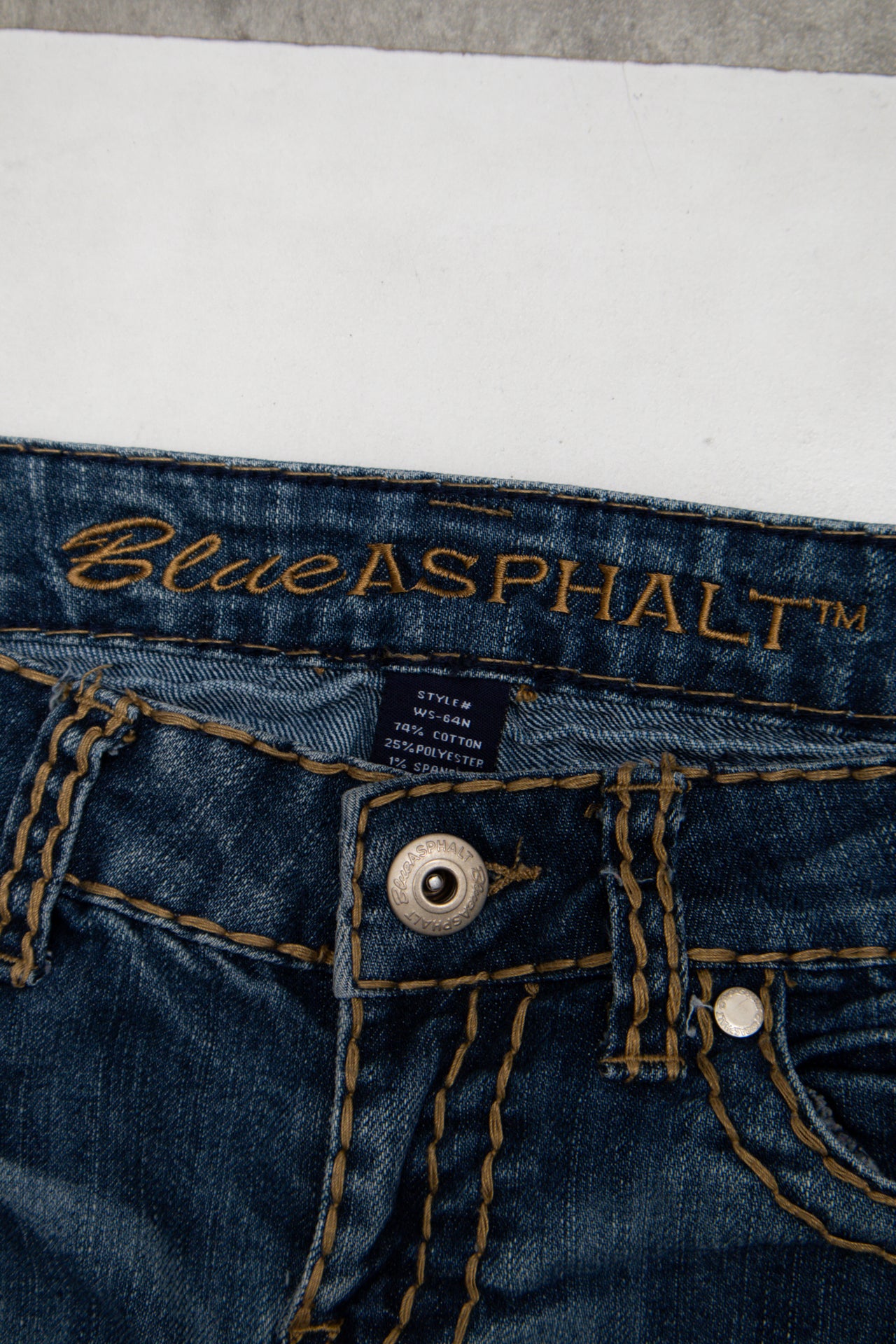 #134 Blue Asphalt Jeans Blue | c. 197 | Size 8