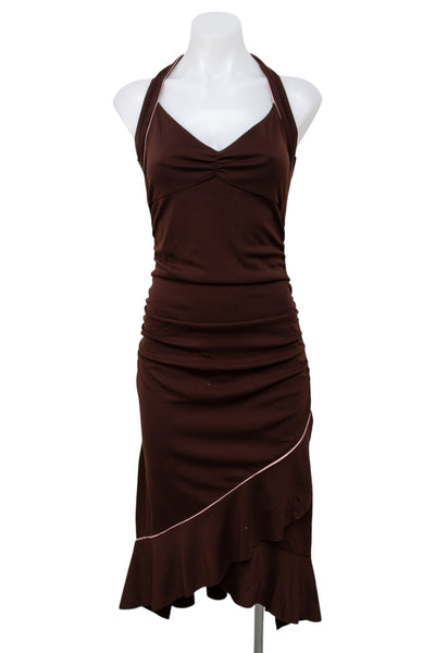 #071 Le Chateau Halter Top Brown | c. 201 | Size 8