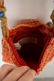 #176 Beaded Cappeli Shoulder Bag Orange | c. 180
