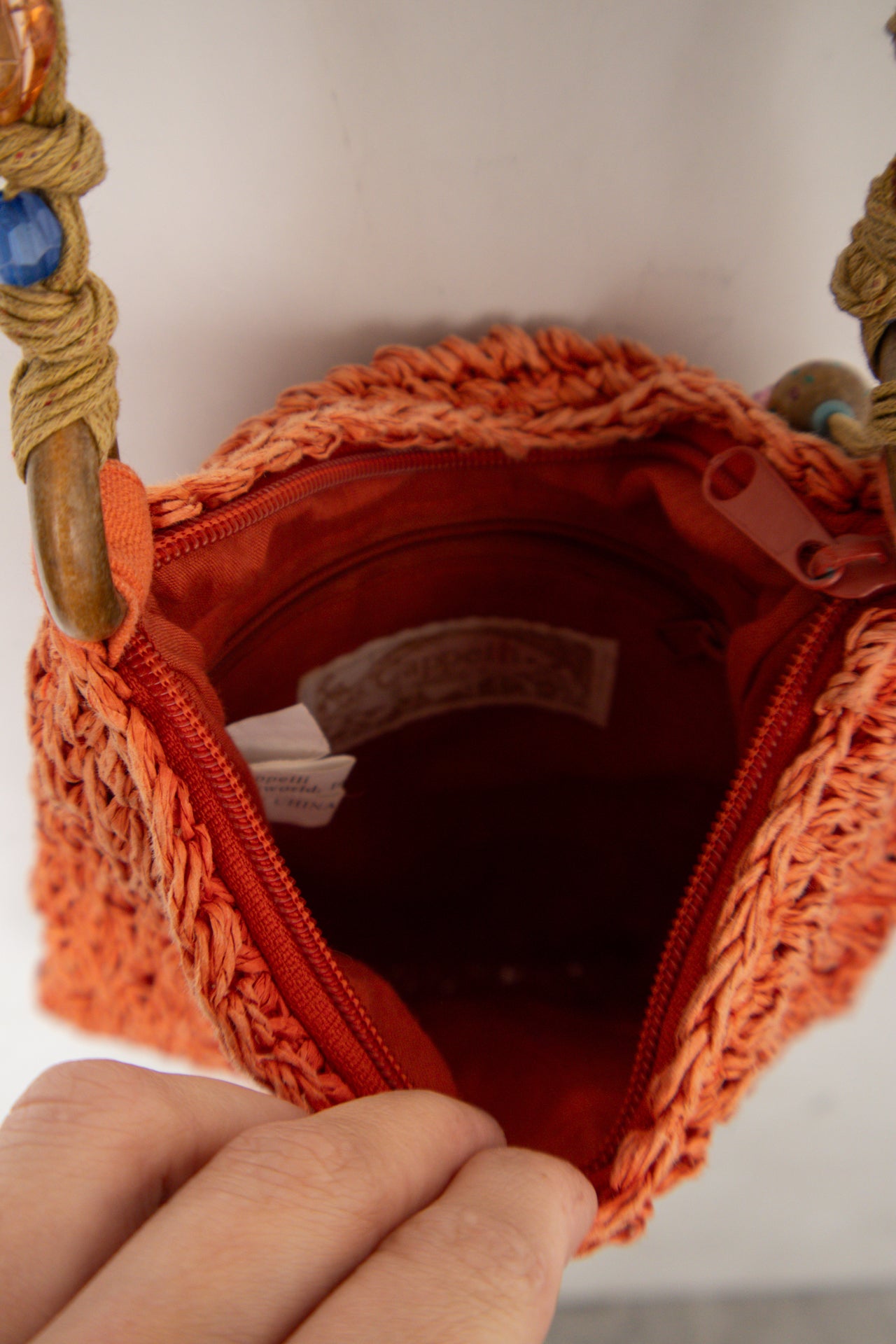 #176 Beaded Cappeli Shoulder Bag Orange | c. 180