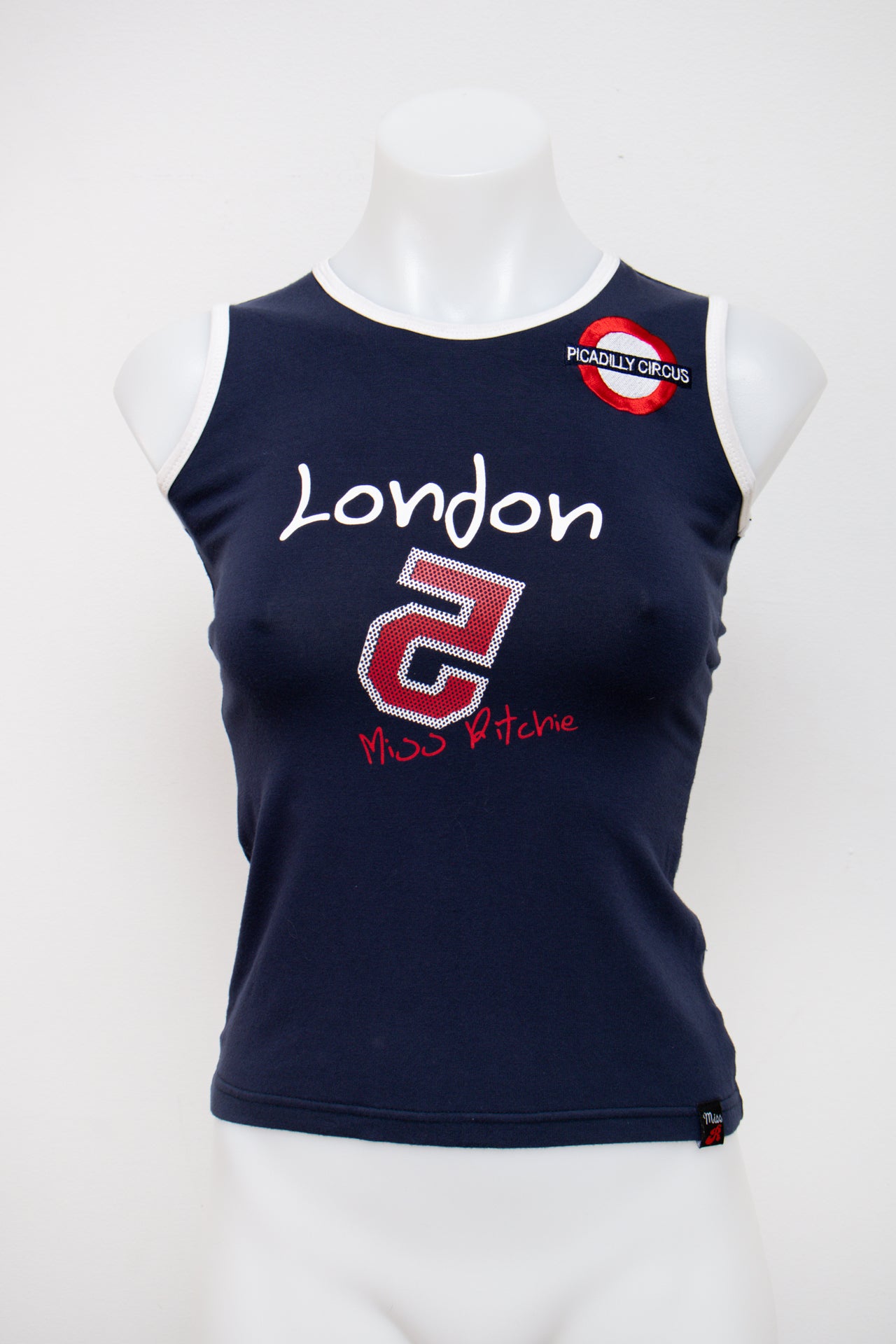 #60 Miss Bitchie Tank Top Navy | c. 196 | Size 8