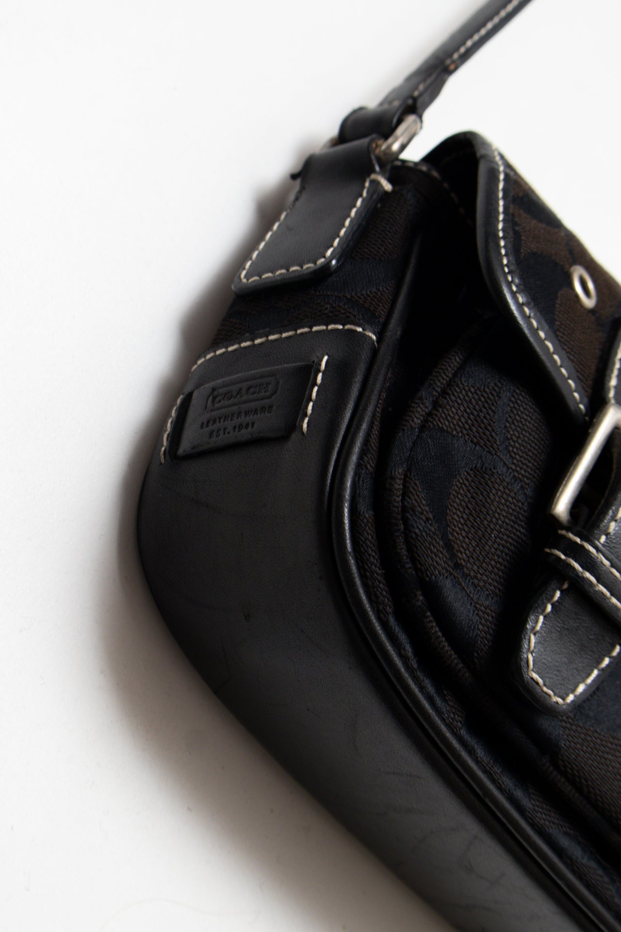 #172 Coach Shoulder Bag Black | c. 187 | Size
