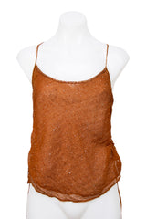 #012 Silk Beaded Cami Orange | c. 212 | Size 12/14