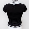 #31 Floral T-shirt Black | c. 193 | Size 8