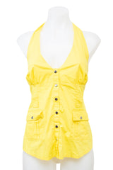 #062 2b Bebe Halter Top Yellow | c. 207 | Size 8