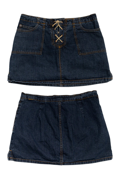 #161 Lo-rise / Jordache Mini Skirt Blue | c. 190 | Size 10