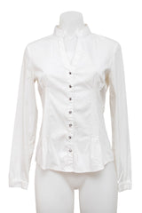 #058 Express Design Studio Long Sleeve White | c. 214 | Size 8