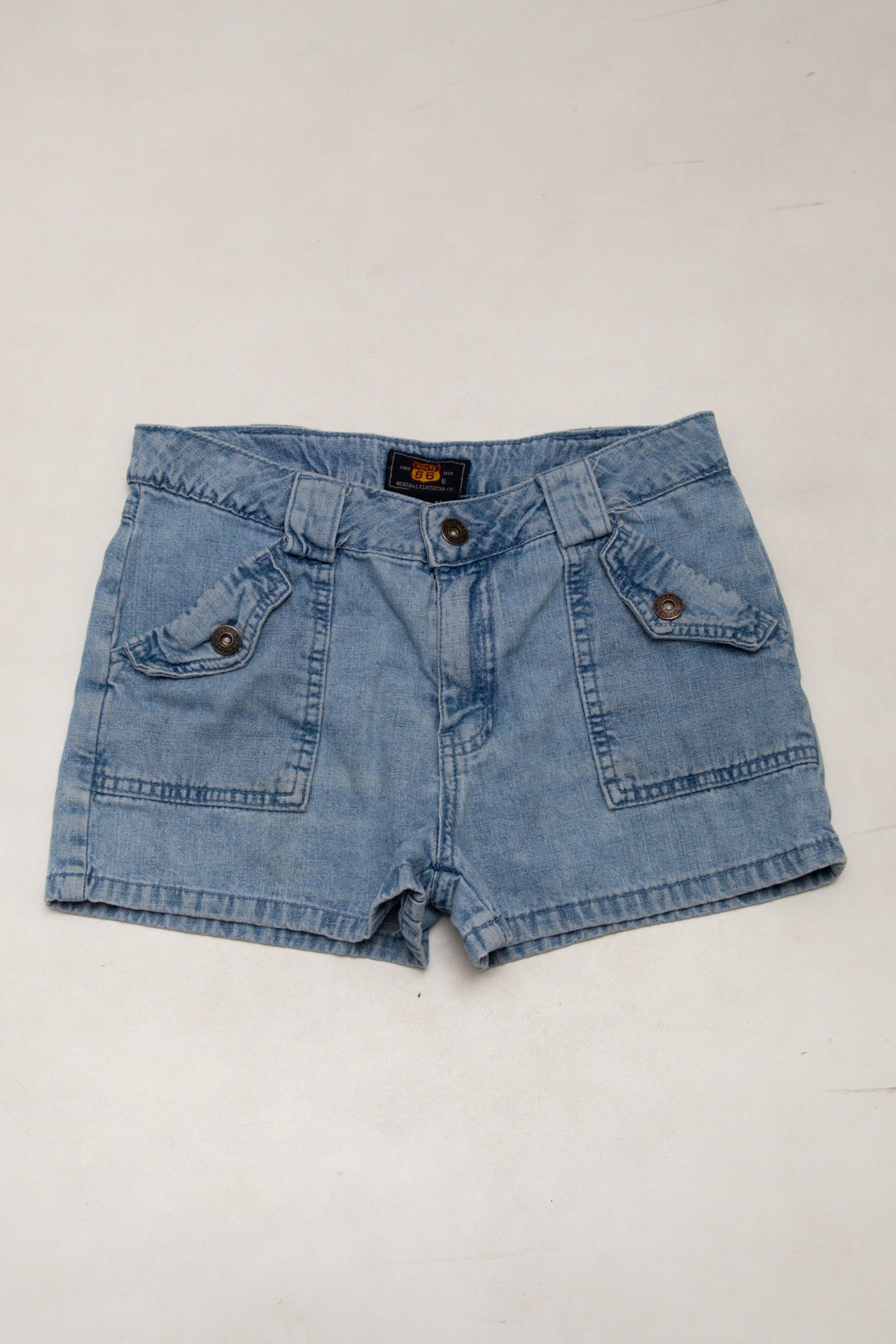 #128 Route 66 Original Clothing Co. Denim Shorts Light Blue Wash | c. 174 | Size 6/8
