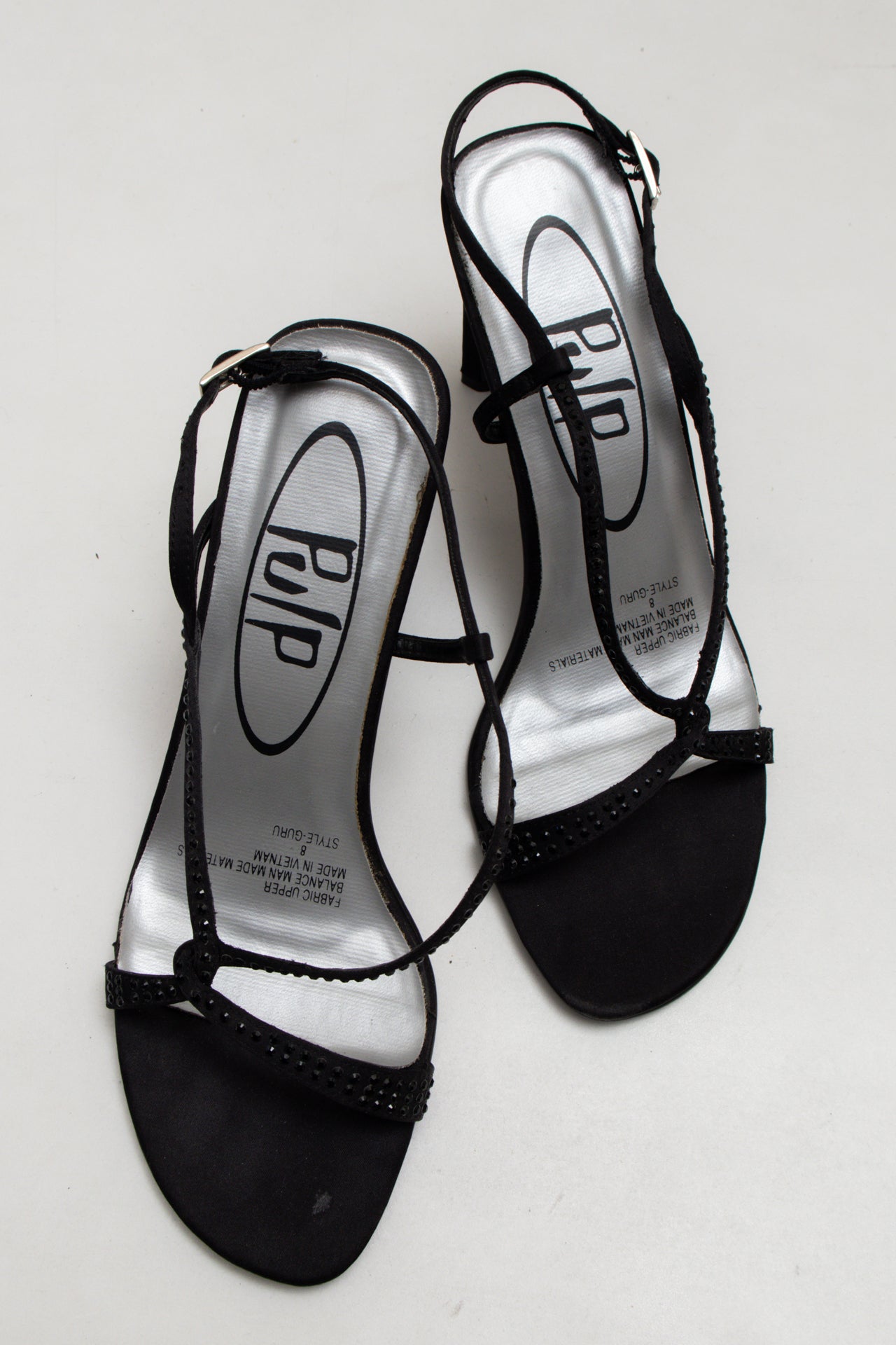 #185 Pup Heeled Sandals Black | c. 173 | Size AU8