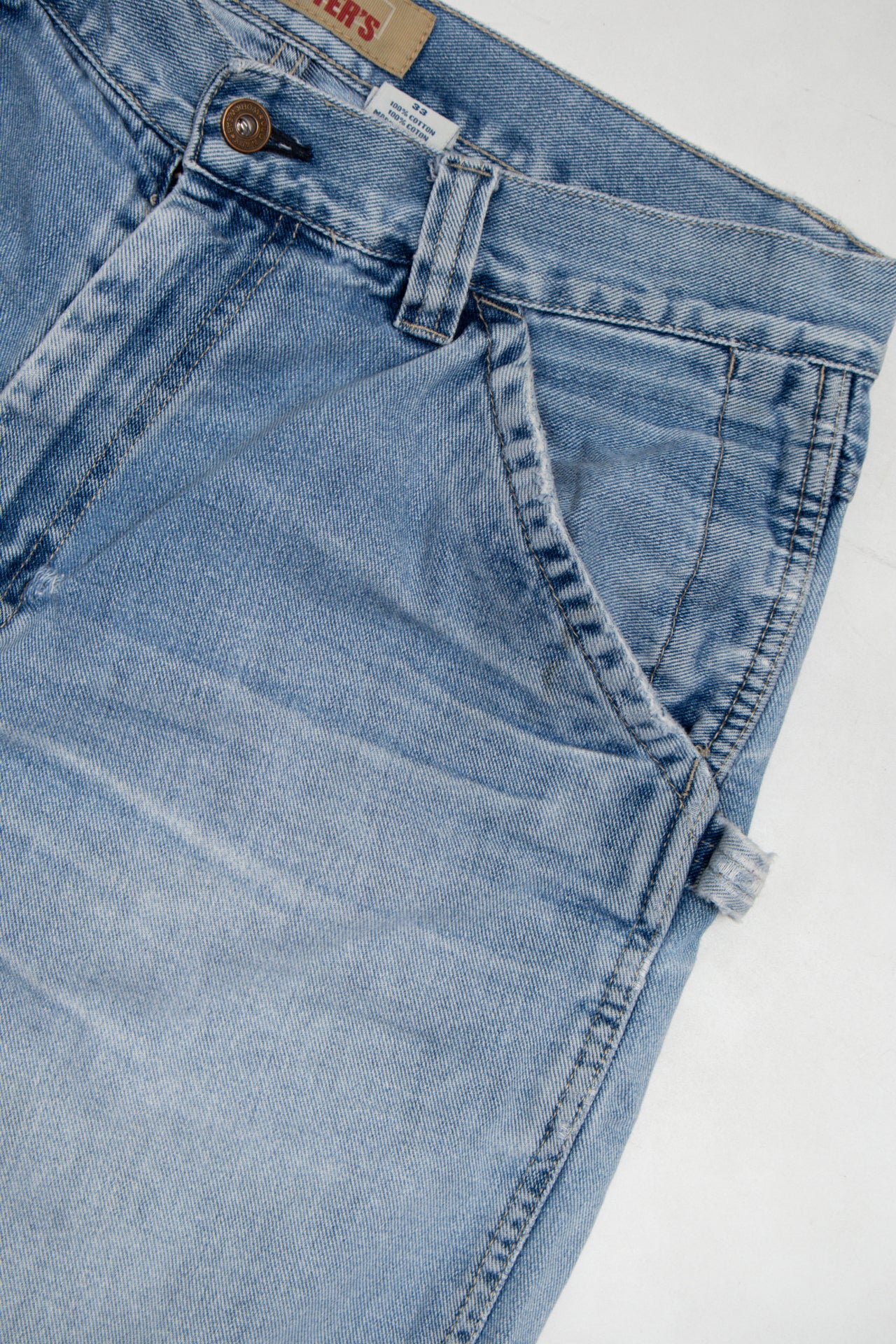 #150 Old Navy Denim Painter Shorts Blue | c. 173 | Size 100% cotton, no stretch