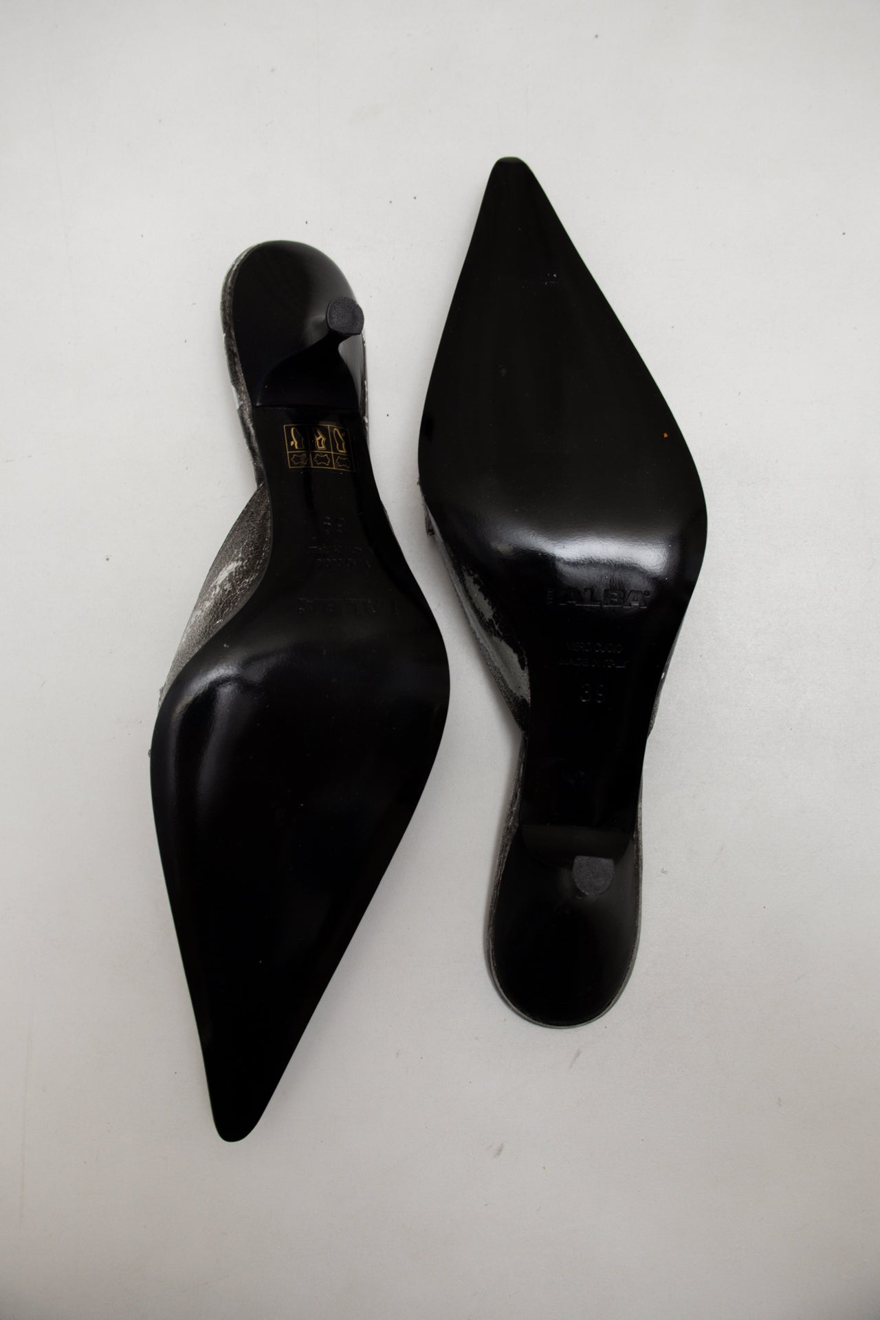 #161 Alba Heeled Mules Silver | c. 173 | Size AU8